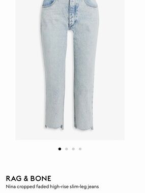 rag & bone Light Wash Cropped High-Rise Jeans
